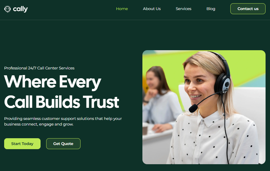 Call center and customer support website design