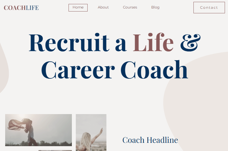Career coaching website design