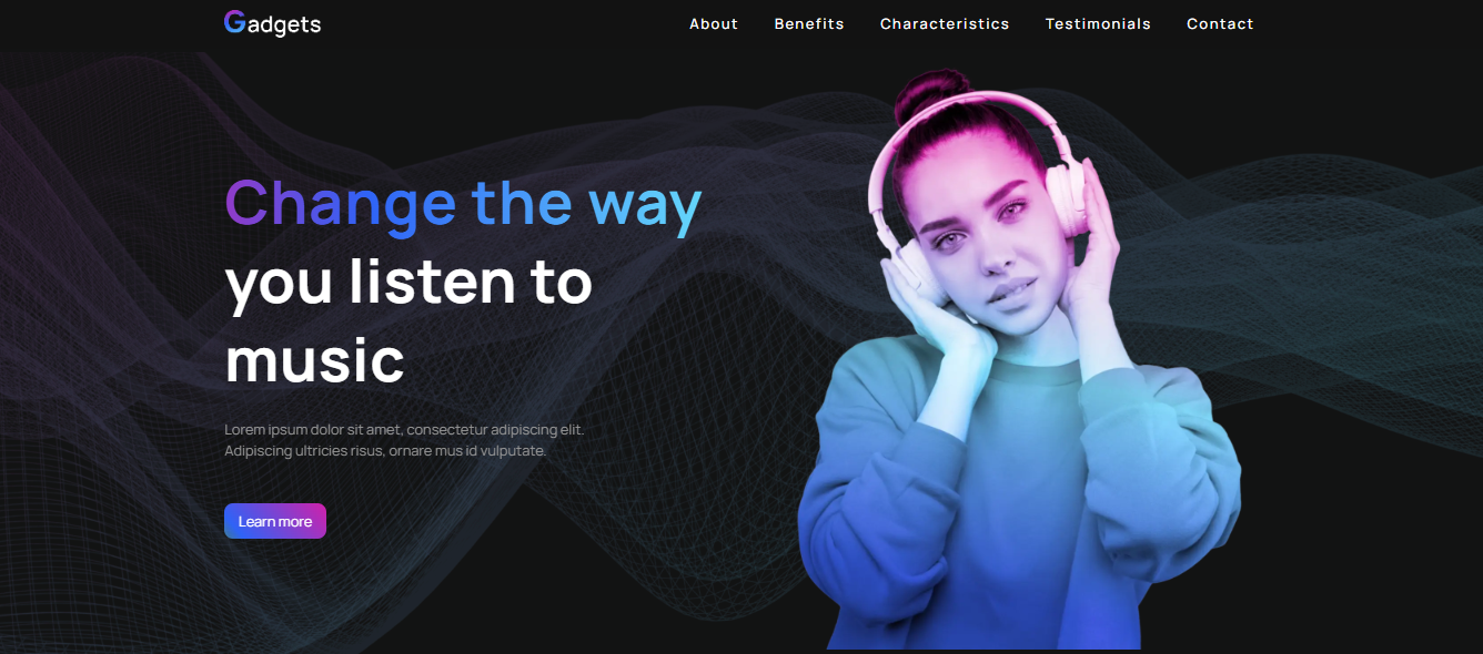Technology product showcase website design