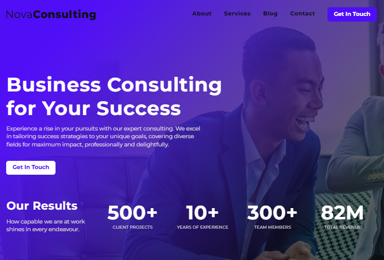 Business consulting website design